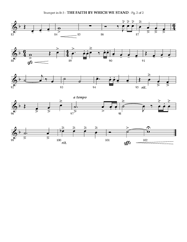 The Faith By Which We Stand (Choral Anthem SATB) Trumpet 3 (Lifeway Choral / Arr. Phillip Keveren)