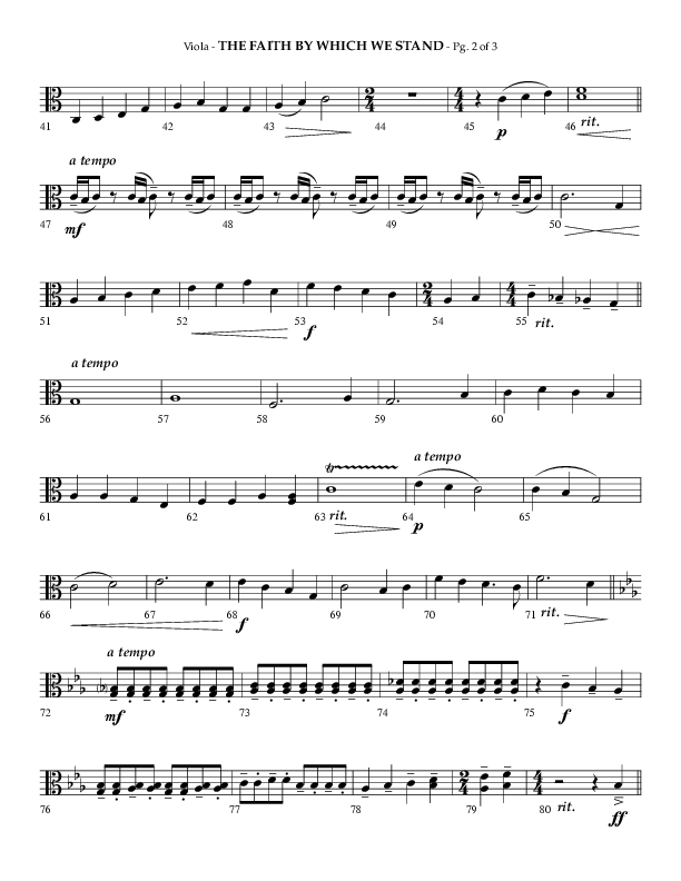 The Faith By Which We Stand (Choral Anthem SATB) Viola (Lifeway Choral / Arr. Phillip Keveren)