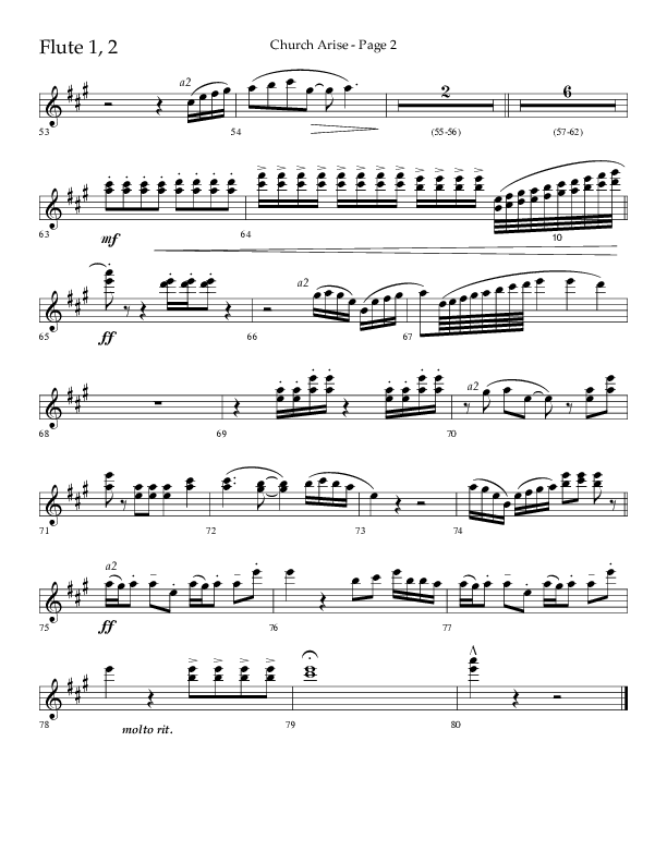 Church Arise (Choral Anthem SATB) Flute 1/2 (Lifeway Choral / Arr. Daniel Semsen)