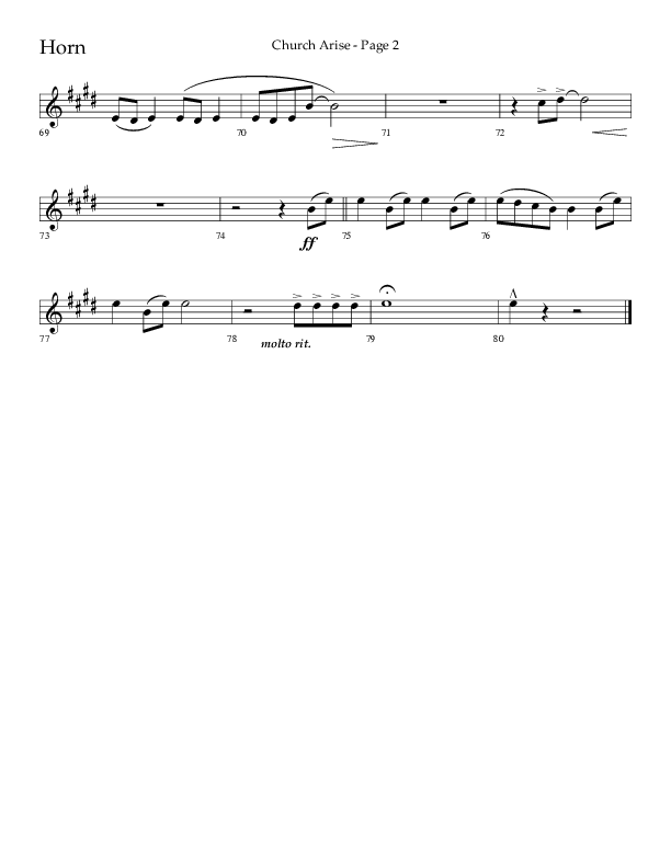 Church Arise (Choral Anthem SATB) French Horn (Lifeway Choral / Arr. Daniel Semsen)