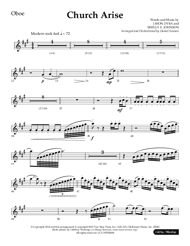 Church Arise (Choral Anthem SATB) Oboe (Lifeway Choral / Arr. Daniel Semsen)