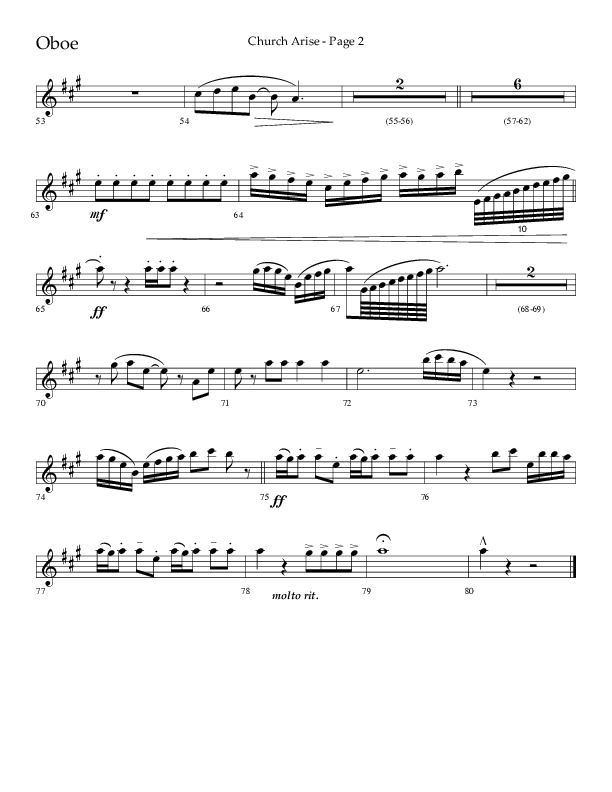 Church Arise (Choral Anthem SATB) Oboe (Lifeway Choral / Arr. Daniel Semsen)