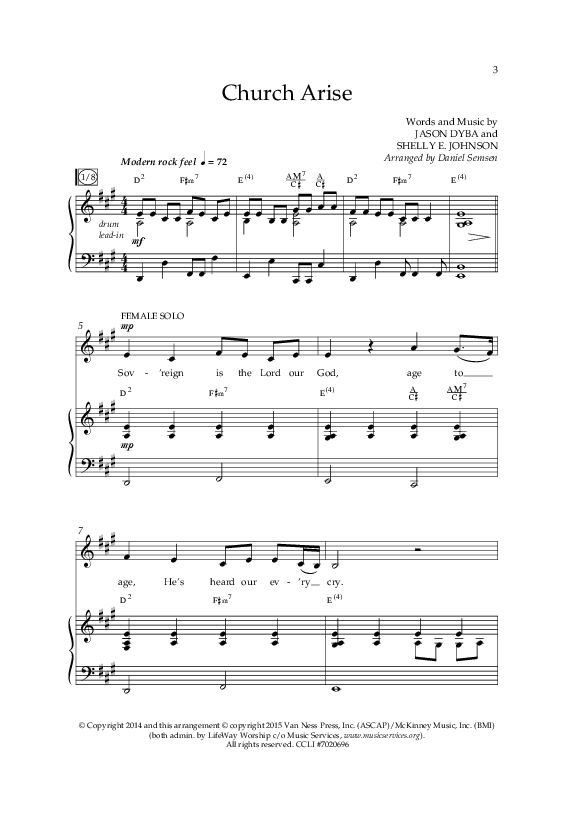 Church Arise (Choral Anthem SATB) Anthem (SATB/Piano) (Lifeway Choral / Arr. Daniel Semsen)