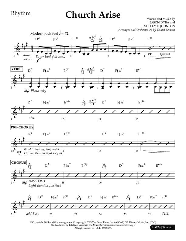 Church Arise (Choral Anthem SATB) Lead Melody & Rhythm (Lifeway Choral / Arr. Daniel Semsen)