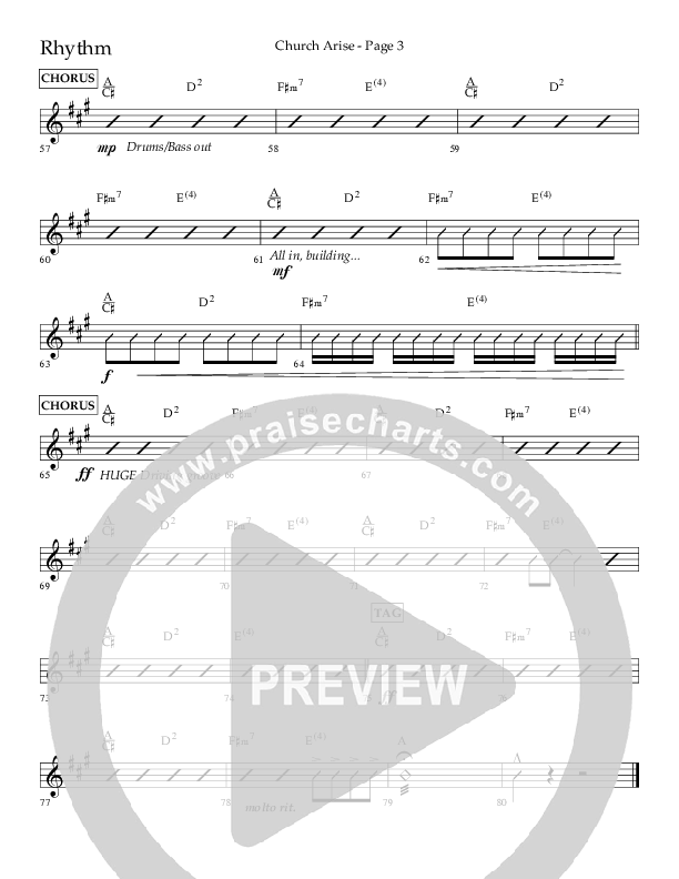 Church Arise (Choral Anthem SATB) Lead Melody & Rhythm (Lifeway Choral / Arr. Daniel Semsen)