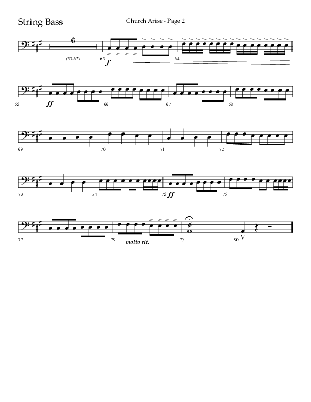 Church Arise (Choral Anthem SATB) String Bass (Lifeway Choral / Arr. Daniel Semsen)