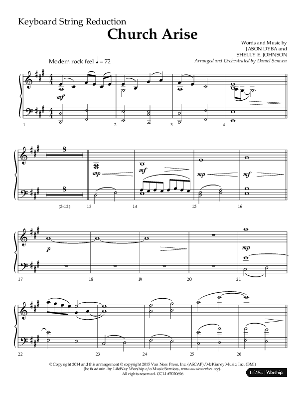 Church Arise (Choral Anthem SATB) String Reduction (Lifeway Choral / Arr. Daniel Semsen)