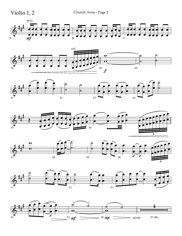 Church Arise (Choral Anthem SATB) Violin 1/2 (Lifeway Choral / Arr. Daniel Semsen)