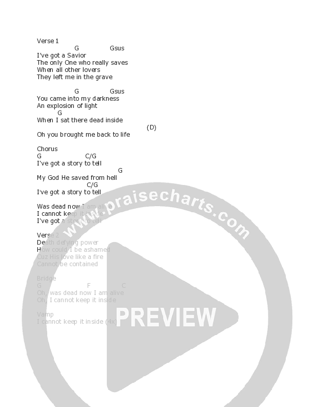 Story To Tell Chord Chart (YWAM Kona Music)