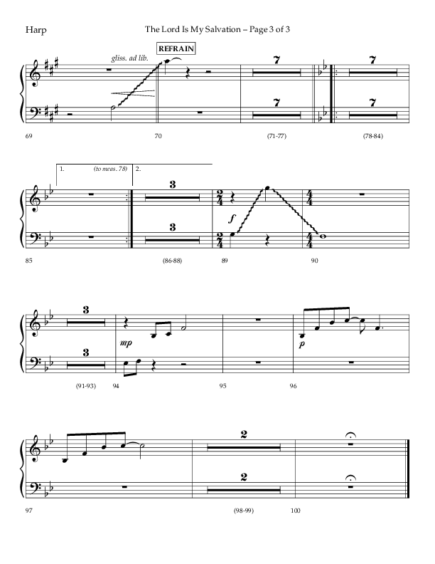 The Lord Is My Salvation (Choral Anthem SATB) Harp (Lifeway Choral / Arr. David Hamilton)