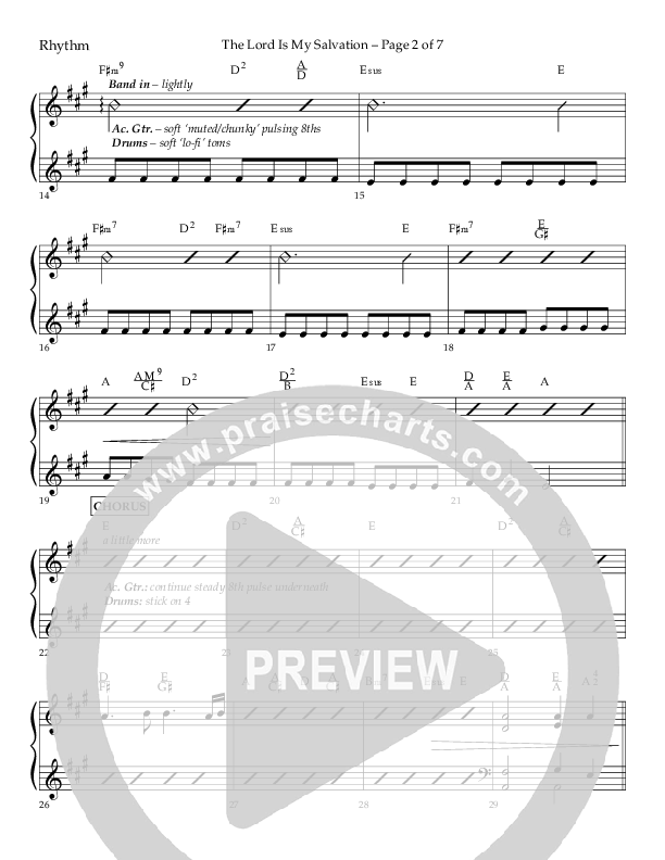 The Lord Is My Salvation (Choral Anthem SATB) Lead Melody & Rhythm (Lifeway Choral / Arr. David Hamilton)