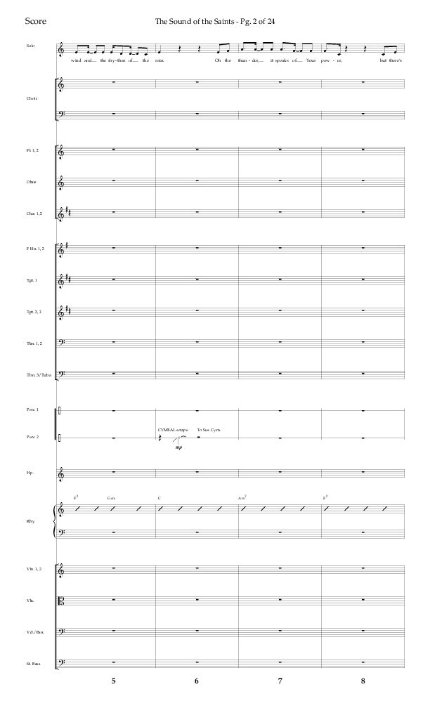 The Sound Of The Saints (Choral Anthem SATB) Orchestration (Arr. Ken Barker / Orch. Danny Zaloudik / Lifeway Choral)