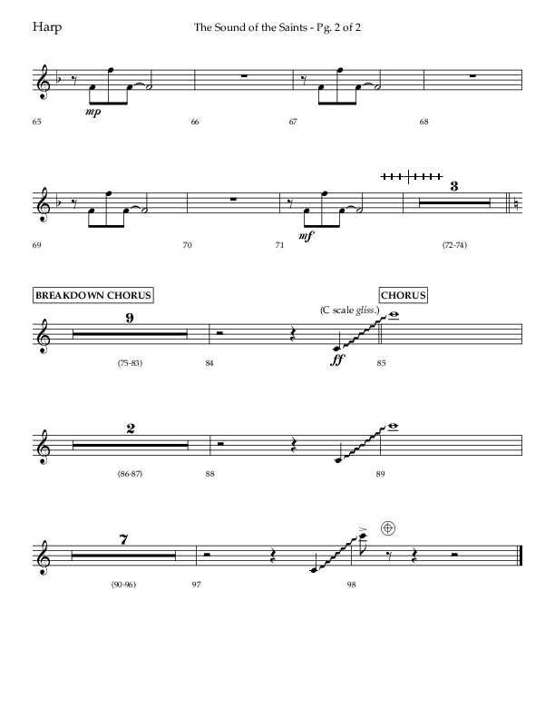 The Sound Of The Saints (Choral Anthem SATB) Harp (Arr. Ken Barker / Orch. Danny Zaloudik / Lifeway Choral)