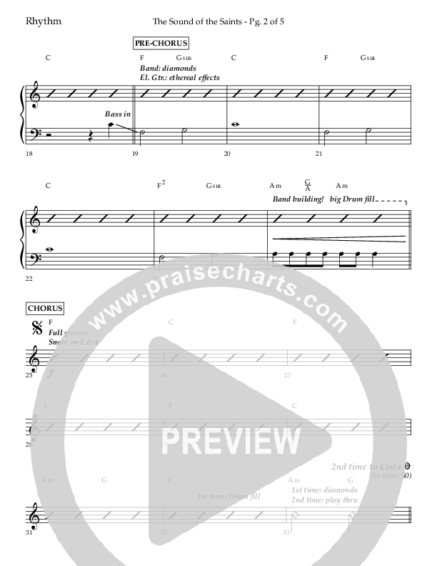 The Sound Of The Saints (Choral Anthem SATB) Lead Melody & Rhythm (Arr. Ken Barker / Orch. Danny Zaloudik / Lifeway Choral)