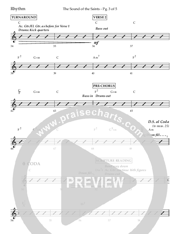 The Sound Of The Saints (Choral Anthem SATB) Lead Melody & Rhythm (Arr. Ken Barker / Orch. Danny Zaloudik / Lifeway Choral)