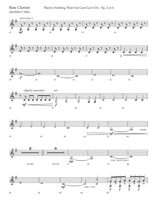There's Nothing That Our God Can't Do (Choral Anthem SATB) Bass Clarinet (Lifeway Choral / Arr. John Bolin / Orch. Daniel Semsen)