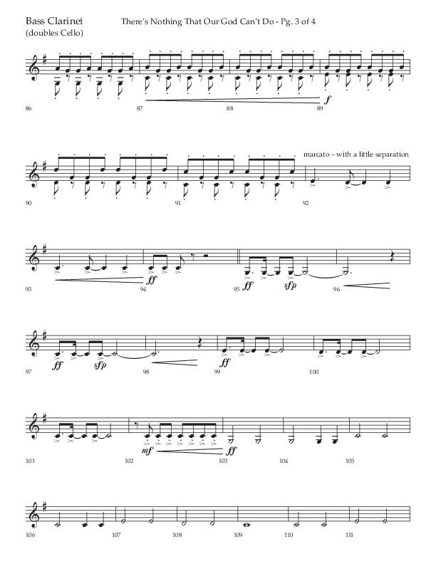 There's Nothing That Our God Can't Do (Choral Anthem SATB) Bass Clarinet (Lifeway Choral / Arr. John Bolin / Orch. Daniel Semsen)