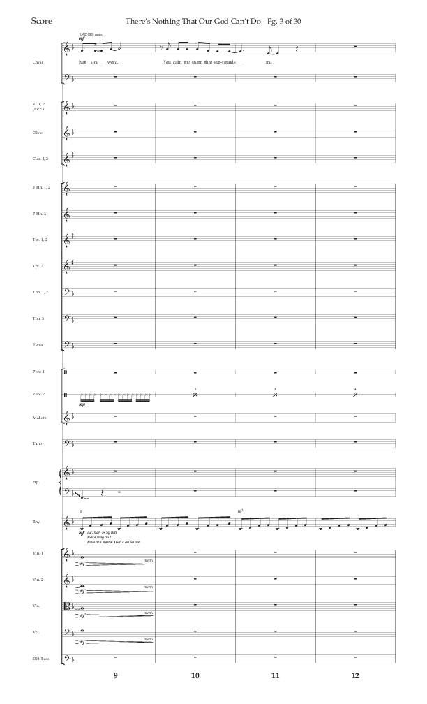 There's Nothing That Our God Can't Do (Choral Anthem SATB) Orchestration (Lifeway Choral / Arr. John Bolin / Orch. Daniel Semsen)