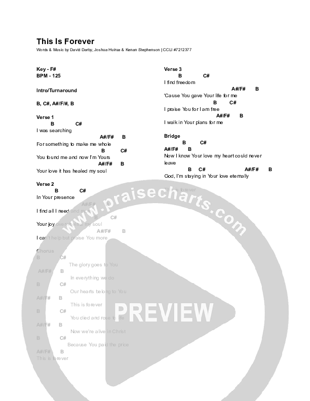This Is Forever Chord Chart (Equippers Revolution)