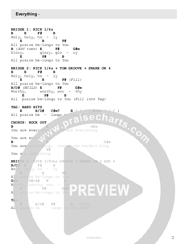Everything (Live) Chord Chart (Bridge Music)
