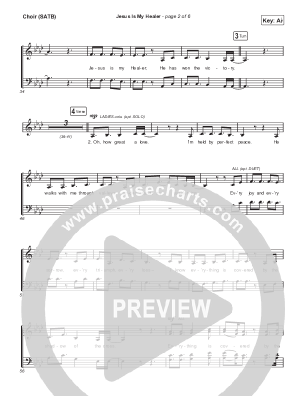 Jesus Is My Healer (Live) Choir Sheet (SATB) (Gateway Worship / Jessie Harris)