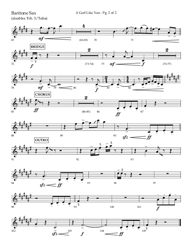 A God Like You (Choral Anthem SATB) Bari Sax (Lifeway Choral / Arr. Cliff Duren)