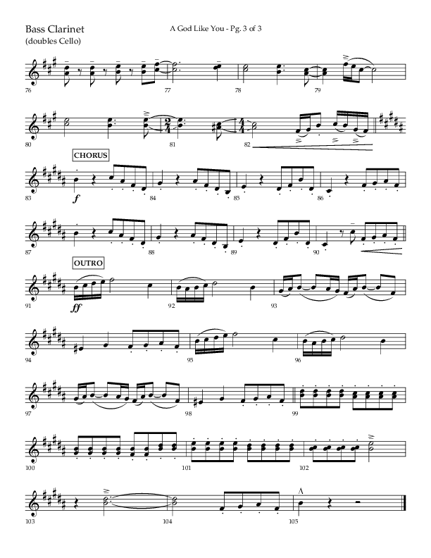 A God Like You (Choral Anthem SATB) Bass Clarinet (Lifeway Choral / Arr. Cliff Duren)