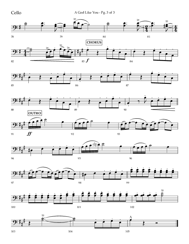A God Like You (Choral Anthem SATB) Cello (Lifeway Choral / Arr. Cliff Duren)