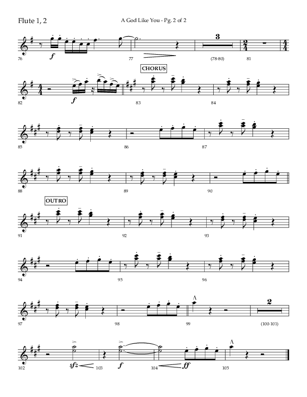 A God Like You (Choral Anthem SATB) Flute 1/2 (Lifeway Choral / Arr. Cliff Duren)