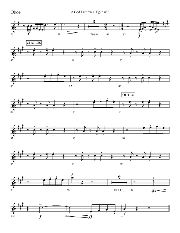 A God Like You (Choral Anthem SATB) Oboe (Lifeway Choral / Arr. Cliff Duren)