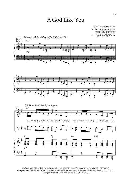 A God Like You (Choral Anthem SATB) Anthem (SATB/Piano) (Lifeway Choral / Arr. Cliff Duren)