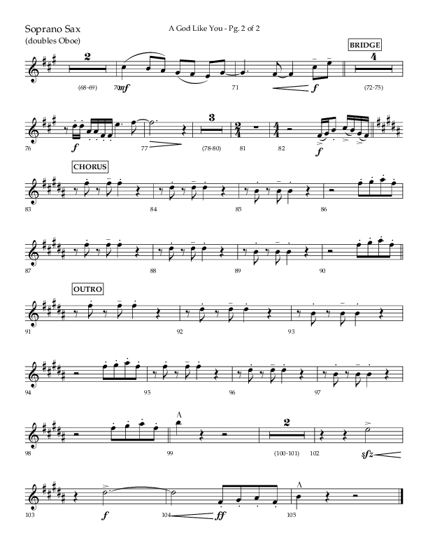 A God Like You (Choral Anthem SATB) Soprano Sax (Lifeway Choral / Arr. Cliff Duren)