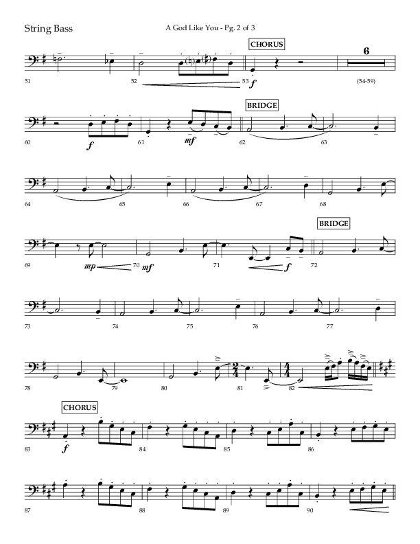 A God Like You (Choral Anthem SATB) String Bass (Lifeway Choral / Arr. Cliff Duren)