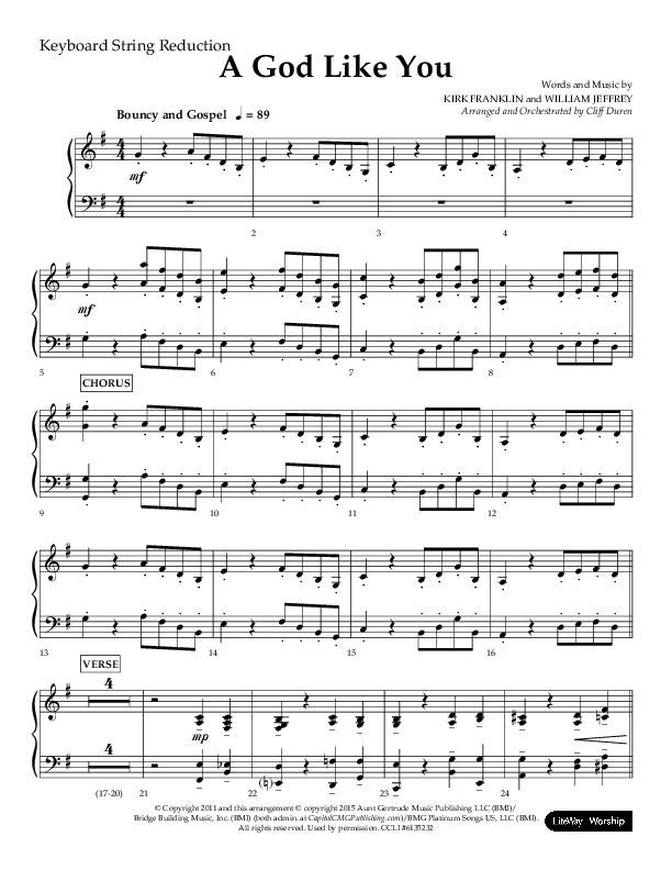 A God Like You (Choral Anthem SATB) String Reduction (Lifeway Choral / Arr. Cliff Duren)