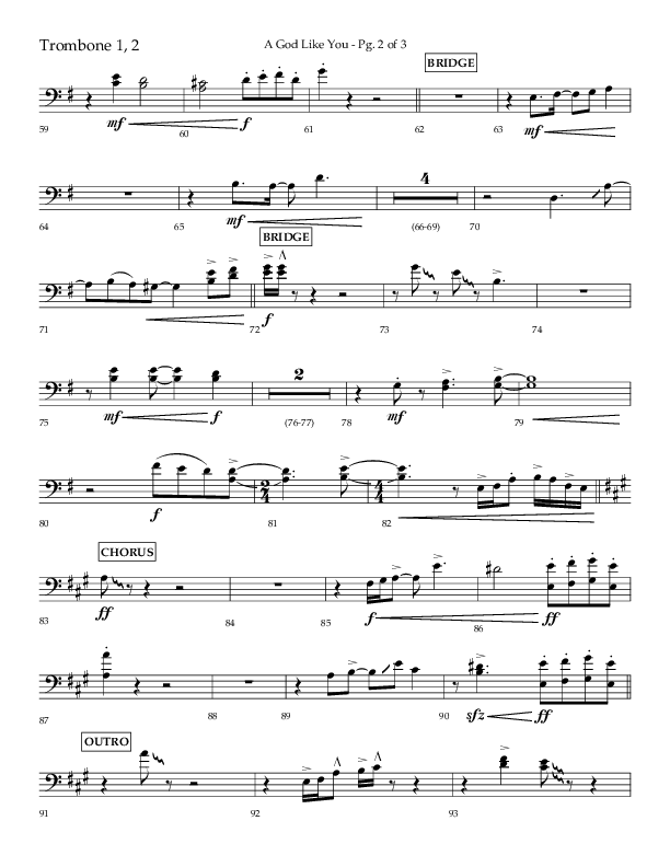 A God Like You (Choral Anthem SATB) Trombone 1/2 (Lifeway Choral / Arr. Cliff Duren)