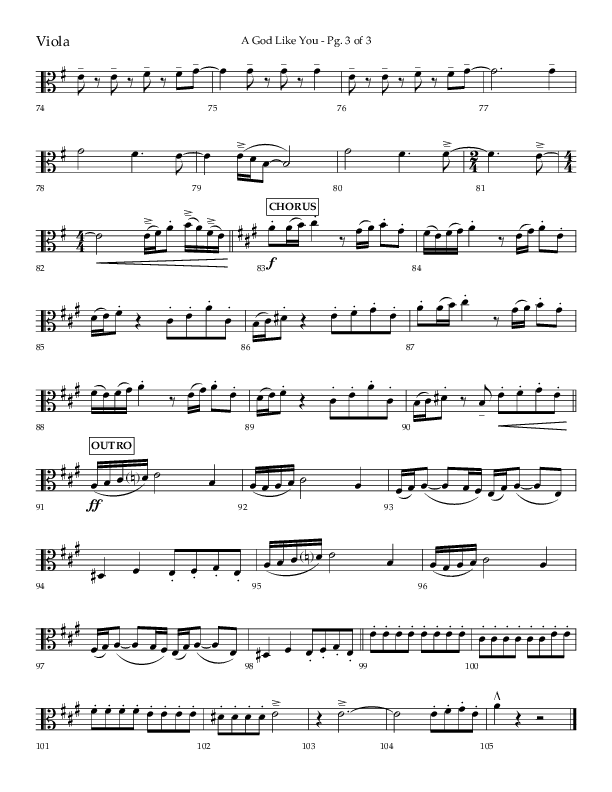 A God Like You (Choral Anthem SATB) Viola (Lifeway Choral / Arr. Cliff Duren)