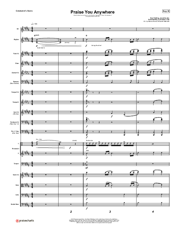 Praise You Anywhere (Choral Anthem SATB) Orchestration (Brandon Lake / Arr. Mason Brown)