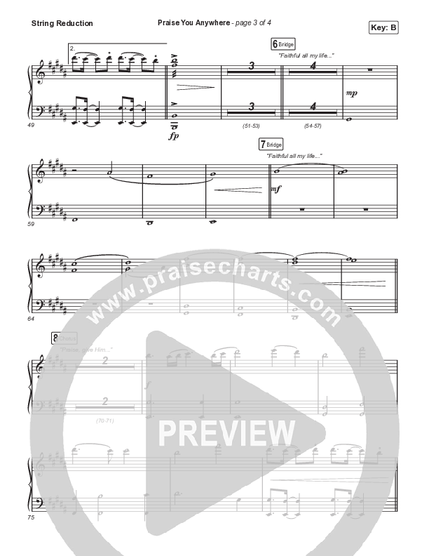 Praise You Anywhere (Choral Anthem SATB) String Reduction (Brandon Lake / Arr. Mason Brown)