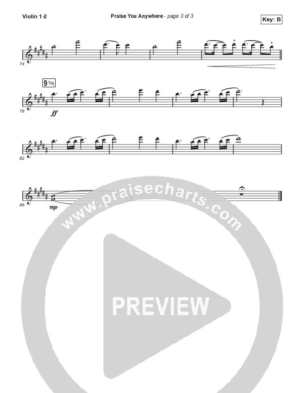 Praise You Anywhere (Choral Anthem SATB) String Pack (Brandon Lake / Arr. Mason Brown)