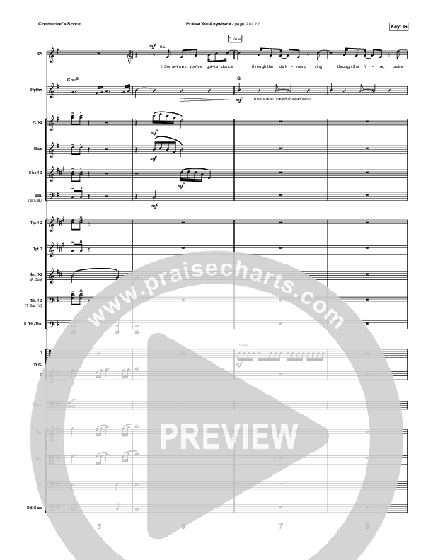 Praise You Anywhere (Worship Choir/SAB) Conductor's Score (Brandon Lake / Arr. Mason Brown)