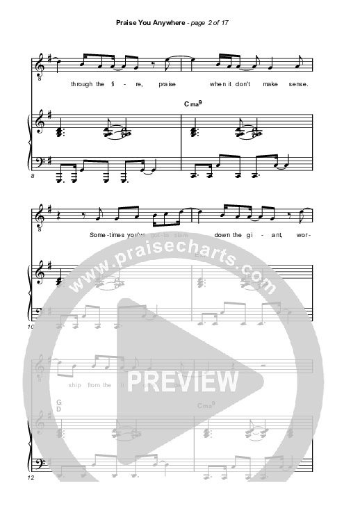 Praise You Anywhere (Worship Choir/SAB) Octavo (SAB & Pno) (Brandon Lake / Arr. Mason Brown)