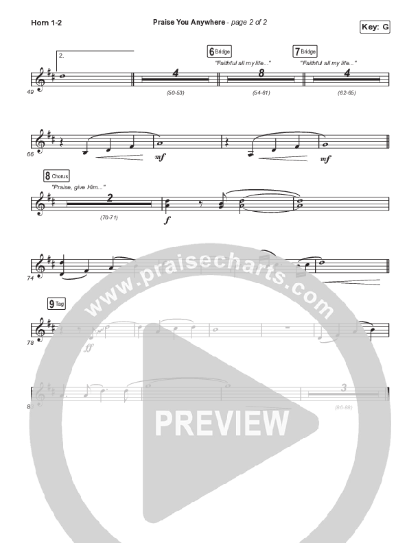 Praise You Anywhere (Unison/2-Part) Brass Pack (Brandon Lake / Arr. Mason Brown)