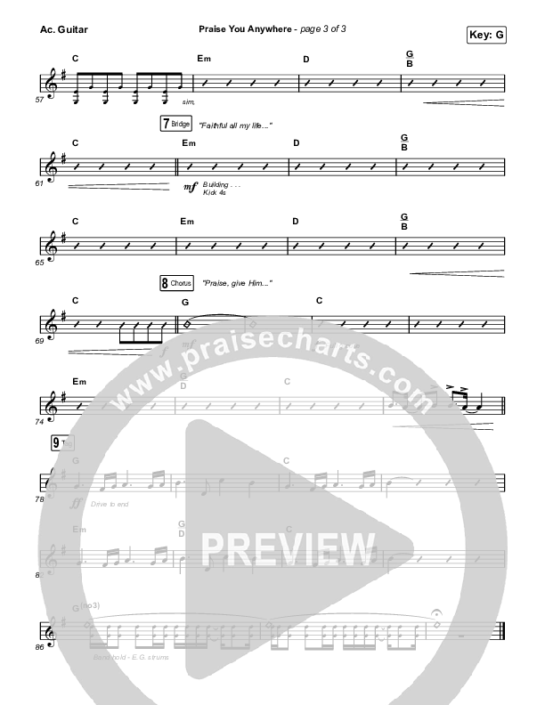 Praise You Anywhere (Sing It Now) Acoustic Guitar (Brandon Lake / Arr. Mason Brown)