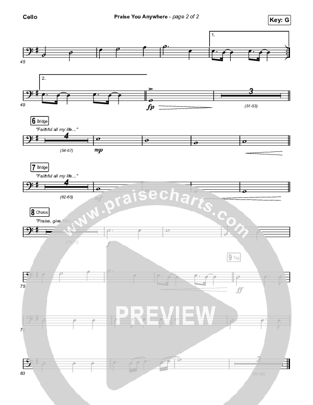 Praise You Anywhere (Sing It Now) Cello (Brandon Lake / Arr. Mason Brown)