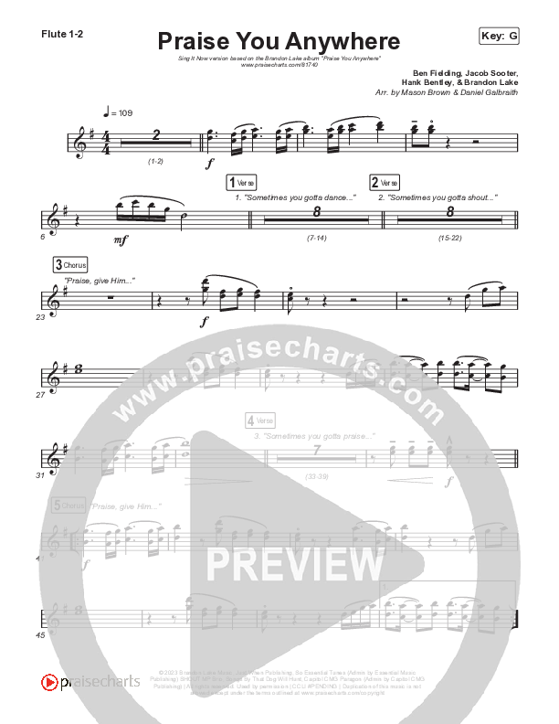 Praise You Anywhere (Sing It Now) Wind Pack (Brandon Lake / Arr. Mason Brown)