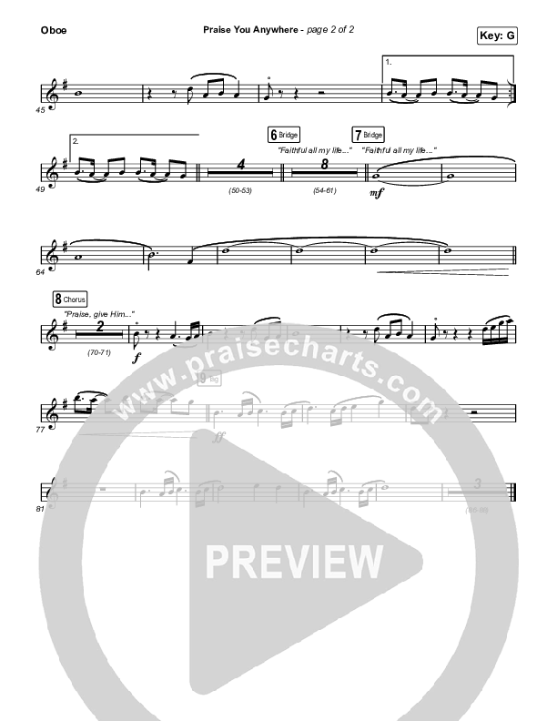 Praise You Anywhere (Sing It Now) Oboe (Brandon Lake / Arr. Mason Brown)