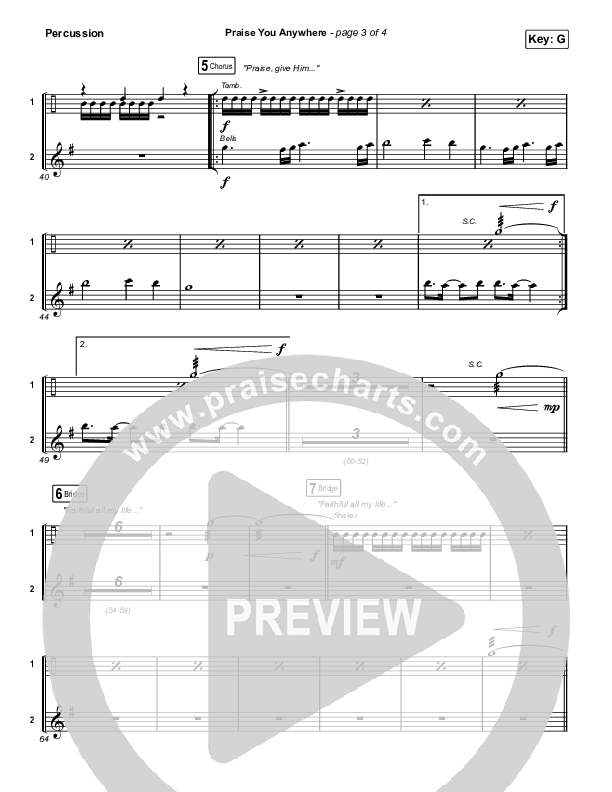 Praise You Anywhere (Sing It Now) Percussion (Brandon Lake / Arr. Mason Brown)