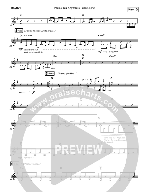 Praise You Anywhere (Sing It Now) Rhythm Pack (Brandon Lake / Arr. Mason Brown)