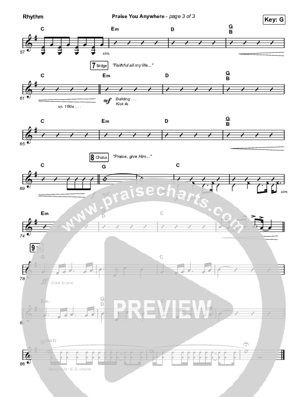 Praise You Anywhere (Sing It Now) Rhythm Pack (Brandon Lake / Arr. Mason Brown)