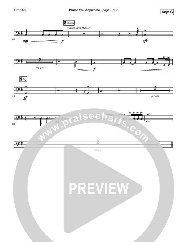 Praise You Anywhere (Sing It Now) Timpani (Brandon Lake / Arr. Mason Brown)